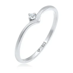 Elli "Verlobungsring | Diamant ( Weiß, 0,03 ct )< Ringe|Silber
