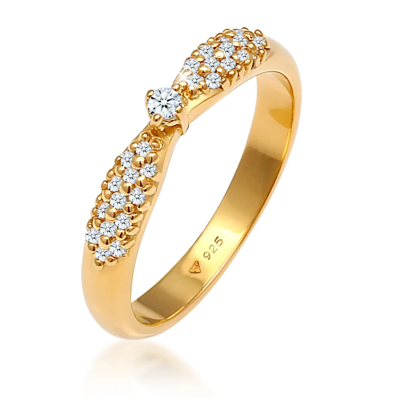 Elli "Verlobungsring | Diamant ( Weiß, 0,16 ct )< Silber|Letzte Chance