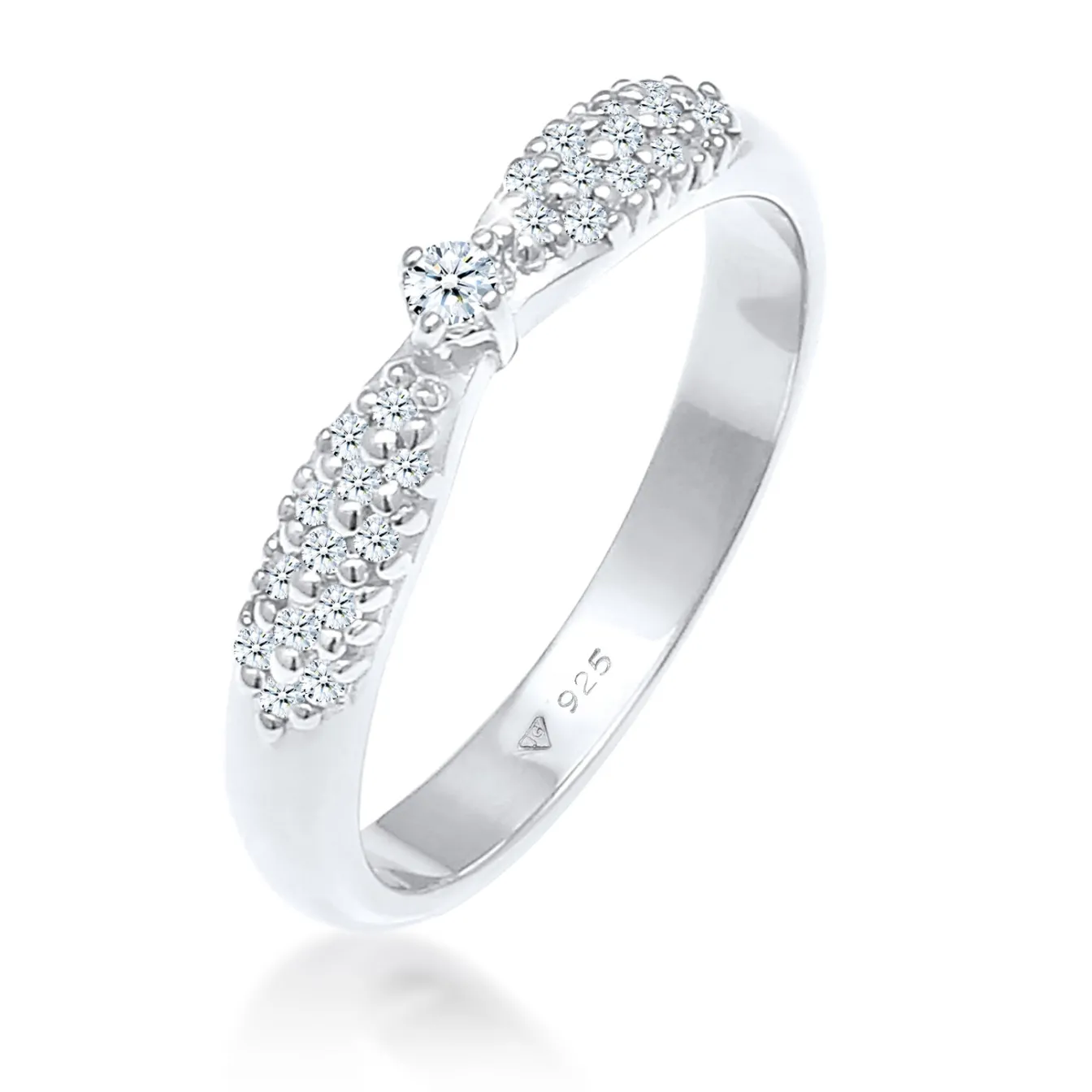 Elli "Verlobungsring | Diamant ( Weiß, 0,16 ct )< Silber|Letzte Chance