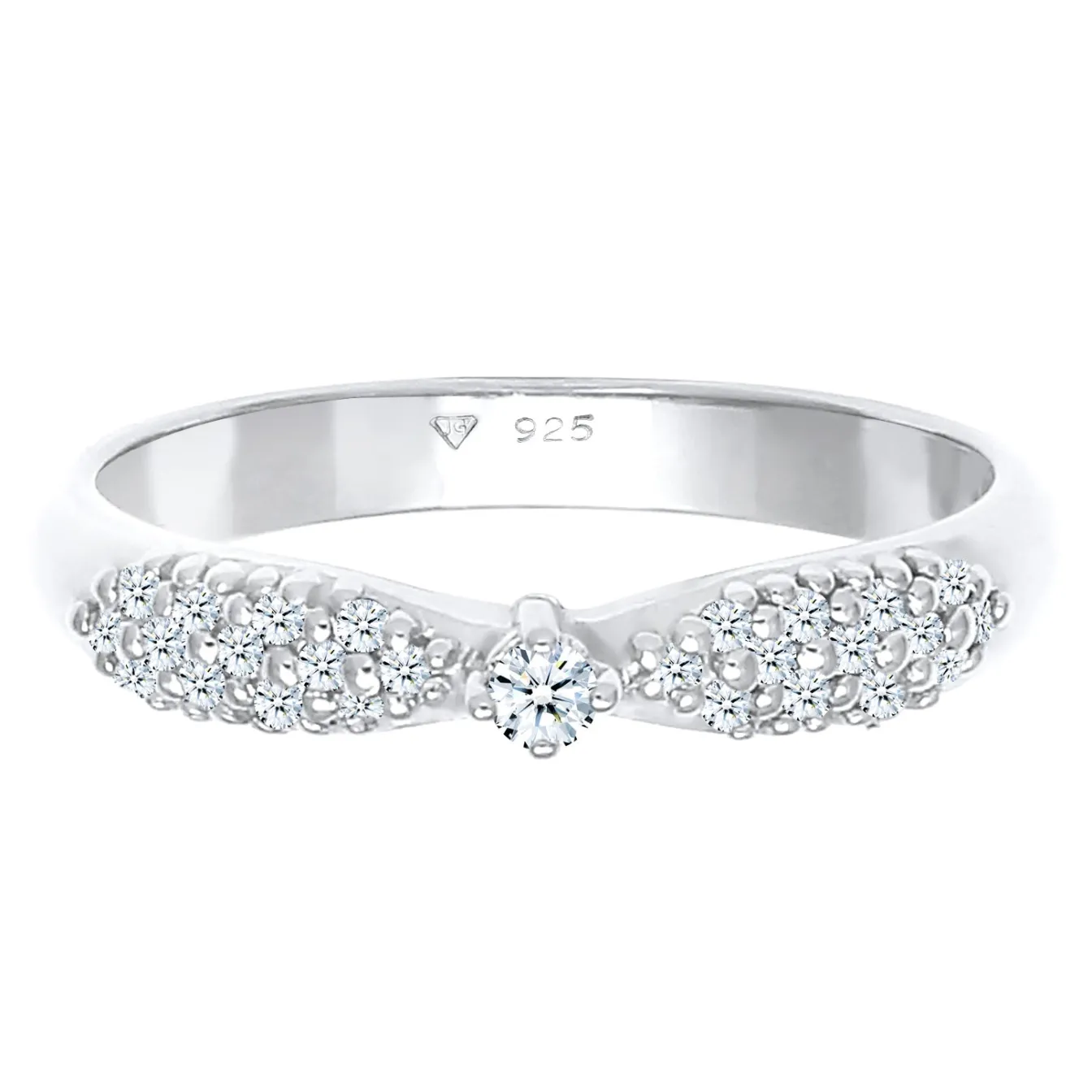 Elli "Verlobungsring | Diamant ( Weiß, 0,16 ct )< Silber|Letzte Chance