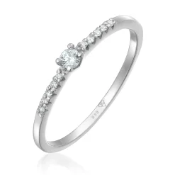 Elli "Verlobungsring | Diamant ( , 0,11 ct )< Weissgold|Ringe
