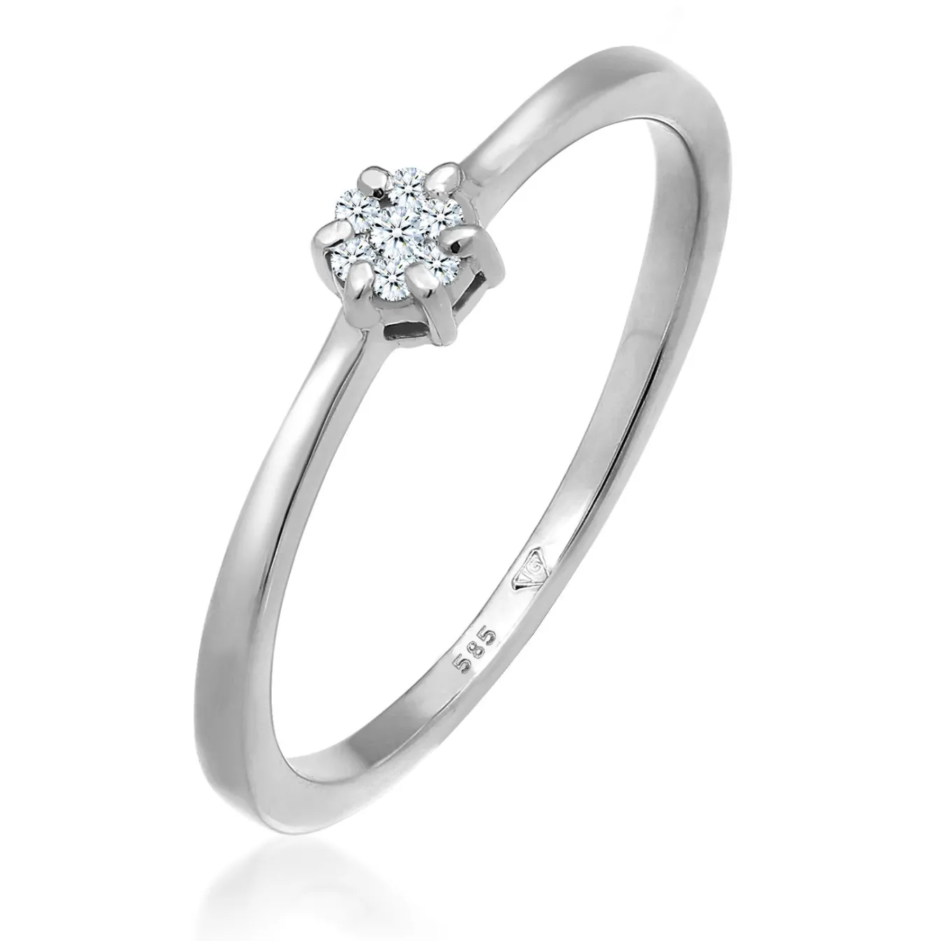 Elli "Verlobungsring | Diamant ( Weiß, 0,045 ct )< Weissgold|Ringe