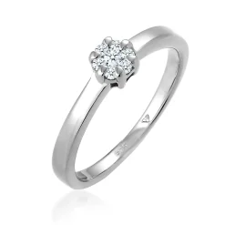 Elli "Verlobungsring | Diamant ( Weiß, 0,12 ct )< Weissgold|Ringe
