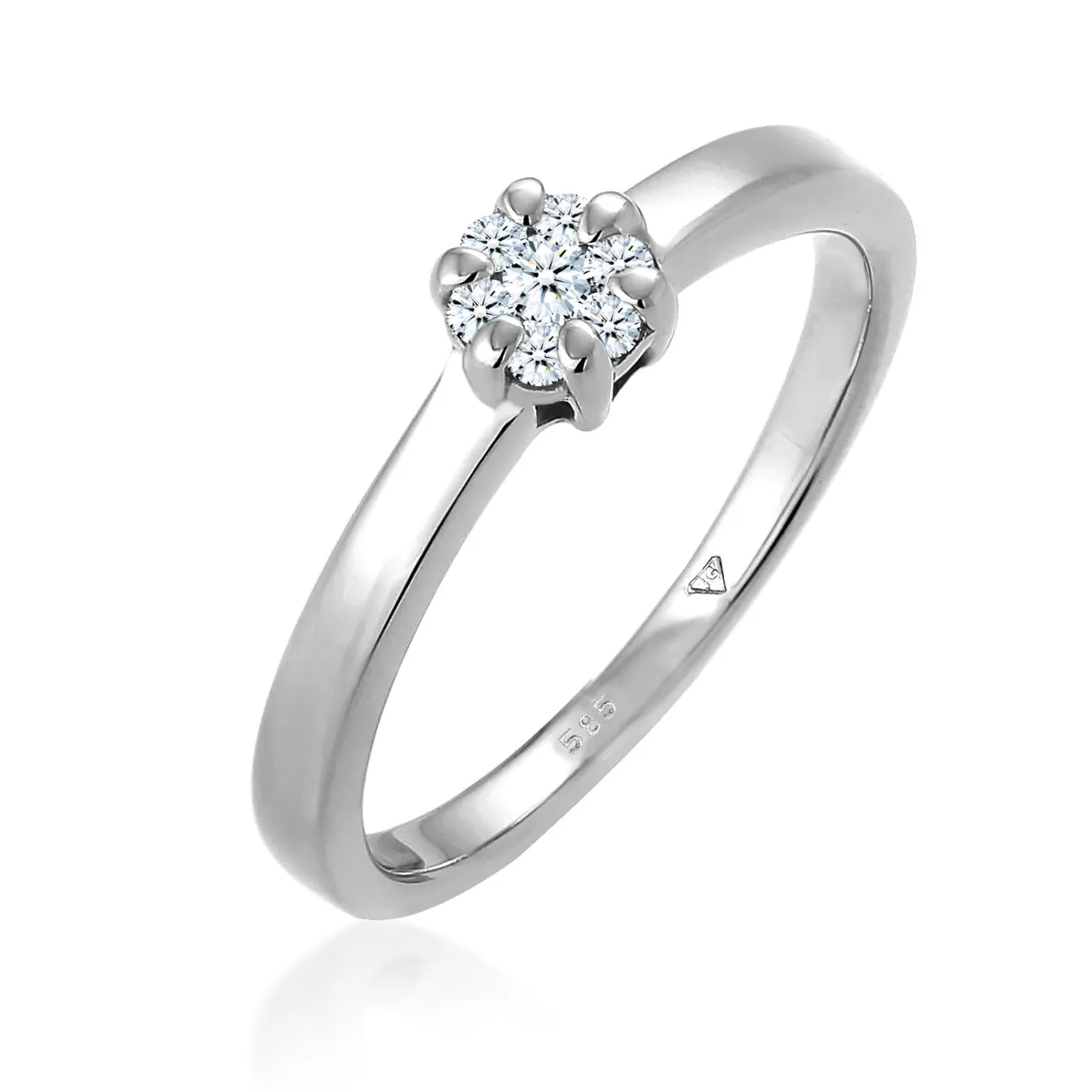 Elli "Verlobungsring | Diamant ( Weiß, 0,12 ct )< Weissgold|Ringe