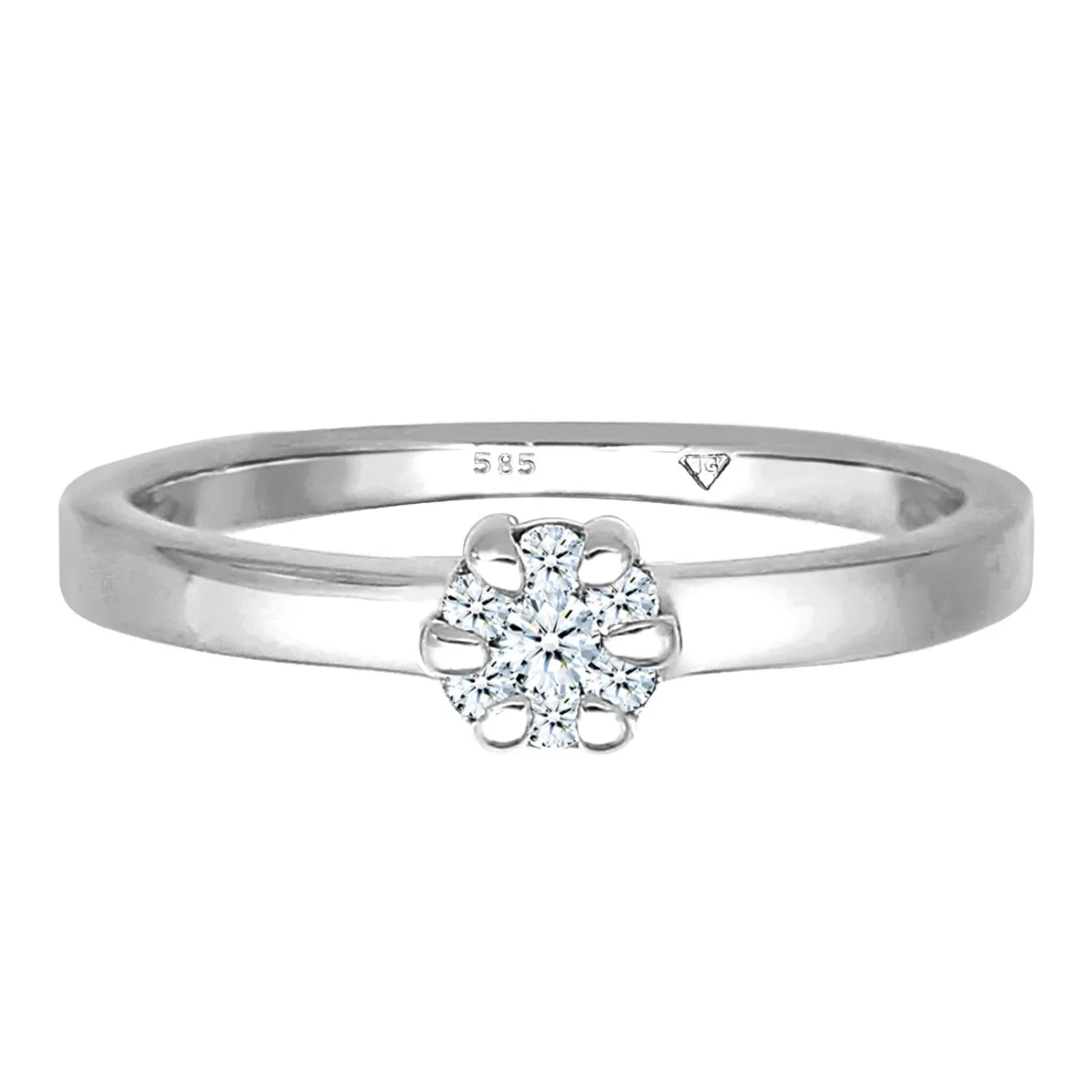 Elli "Verlobungsring | Diamant ( Weiß, 0,12 ct )< Weissgold|Ringe