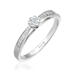 Elli "Verlobungsring | Diamant ( Weiß, 0,085 ct )< Weissgold|Letzte Chance