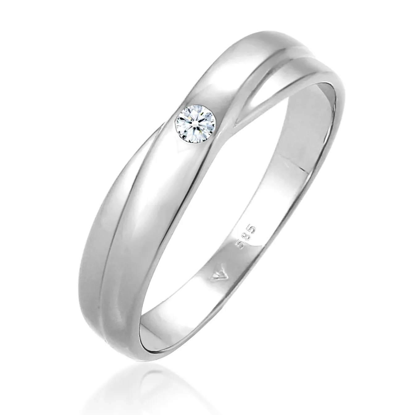 Elli "Verlobungsring | Diamant ( Weiß, 0,03 ct )< Weissgold|Ringe