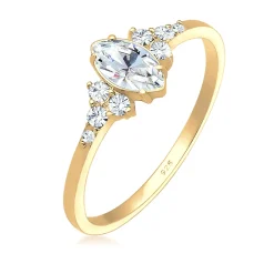 Elli "Verlobungsring | Kristall (Weiß)< Silber|Roségold