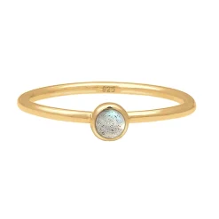 Elli "Verlobungsring | Labradorit ( Grau )< Ringe|Vergoldet