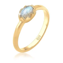 Elli "Verlobungsring | Labradorit ( Grau )< Ringe|Vergoldet