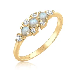 Elli "Verlobungsring | Labradorit ( Grau )< Ringe|Vergoldet