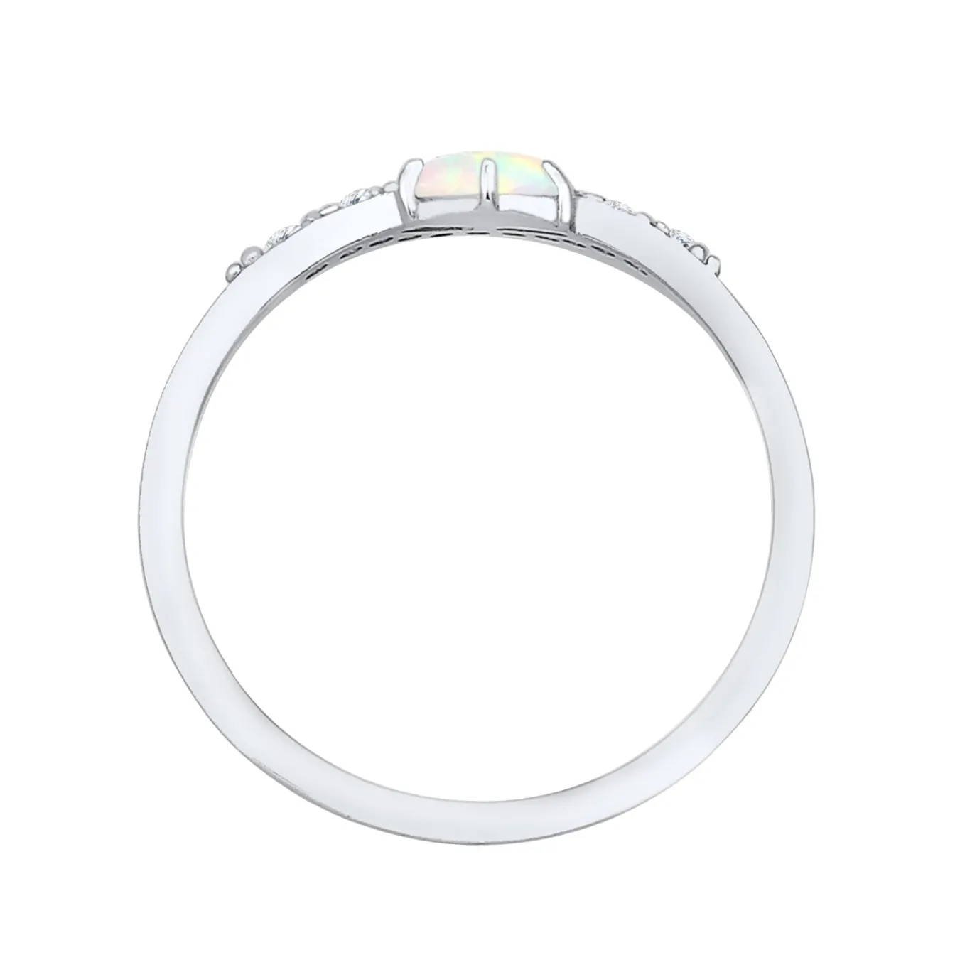 Elli "Verlobungsring | Opal ( Weiß )< Roségold|Ringe