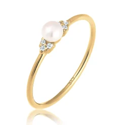 Elli "Verlobungsring | Süßwasserperle, Diamant ( Weiß, 0,03 ct )< Hochzeit|Perlen