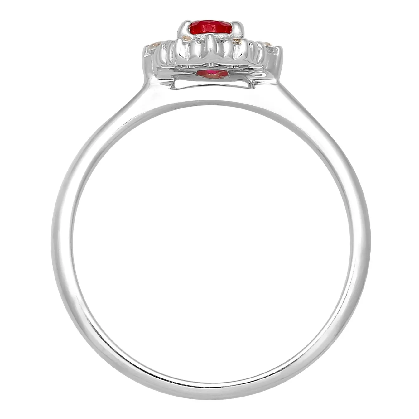 Elli "Verlobungsring | Synth. Rubin (Rot)< Ringe|Silber