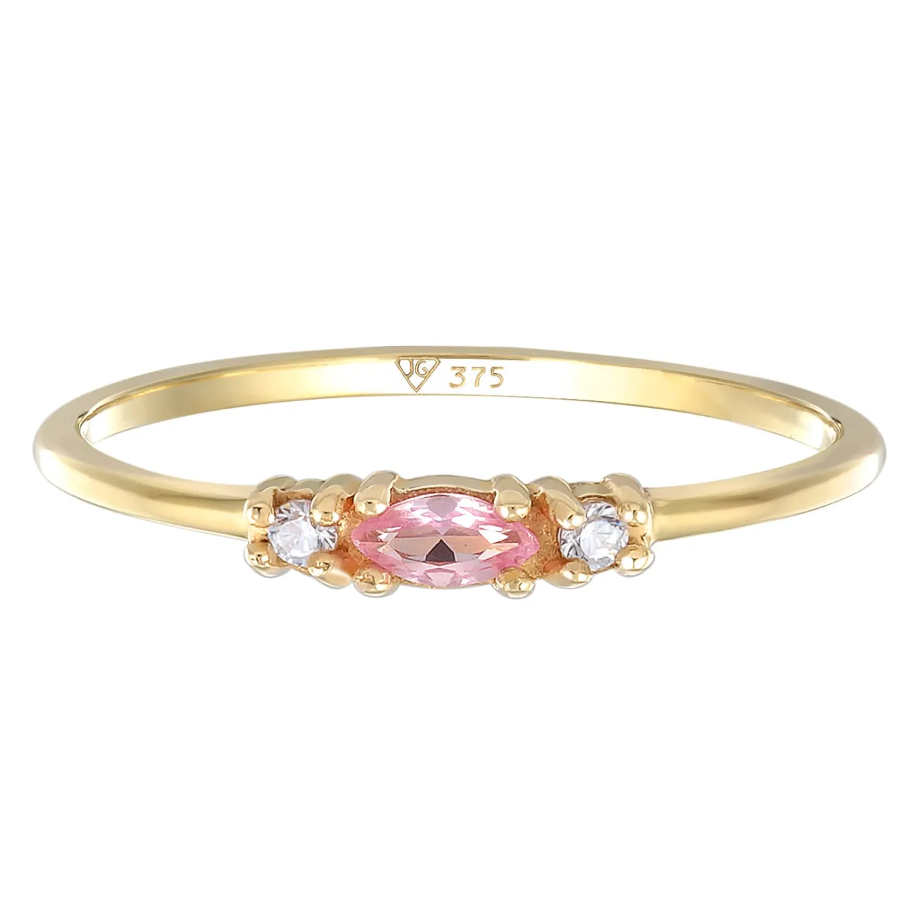 Elli "Verlobungsring | synth. Saphir (Rosa)< Ringe|Echtgold