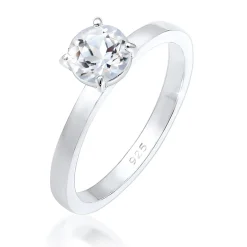 Elli "Verlobungsring | Topas ( Weiß )< Ringe|Silber