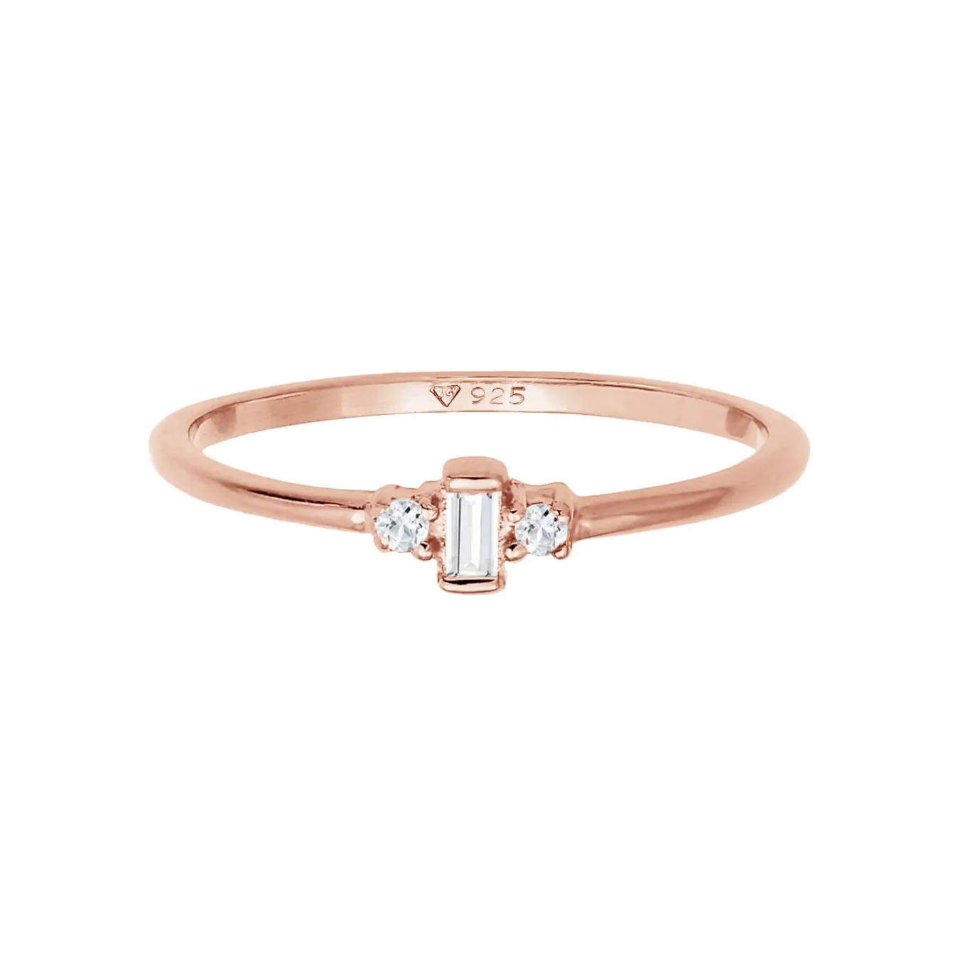 Elli "Verlobungsring | Topas ( Weiß )< Roségold|Ringe