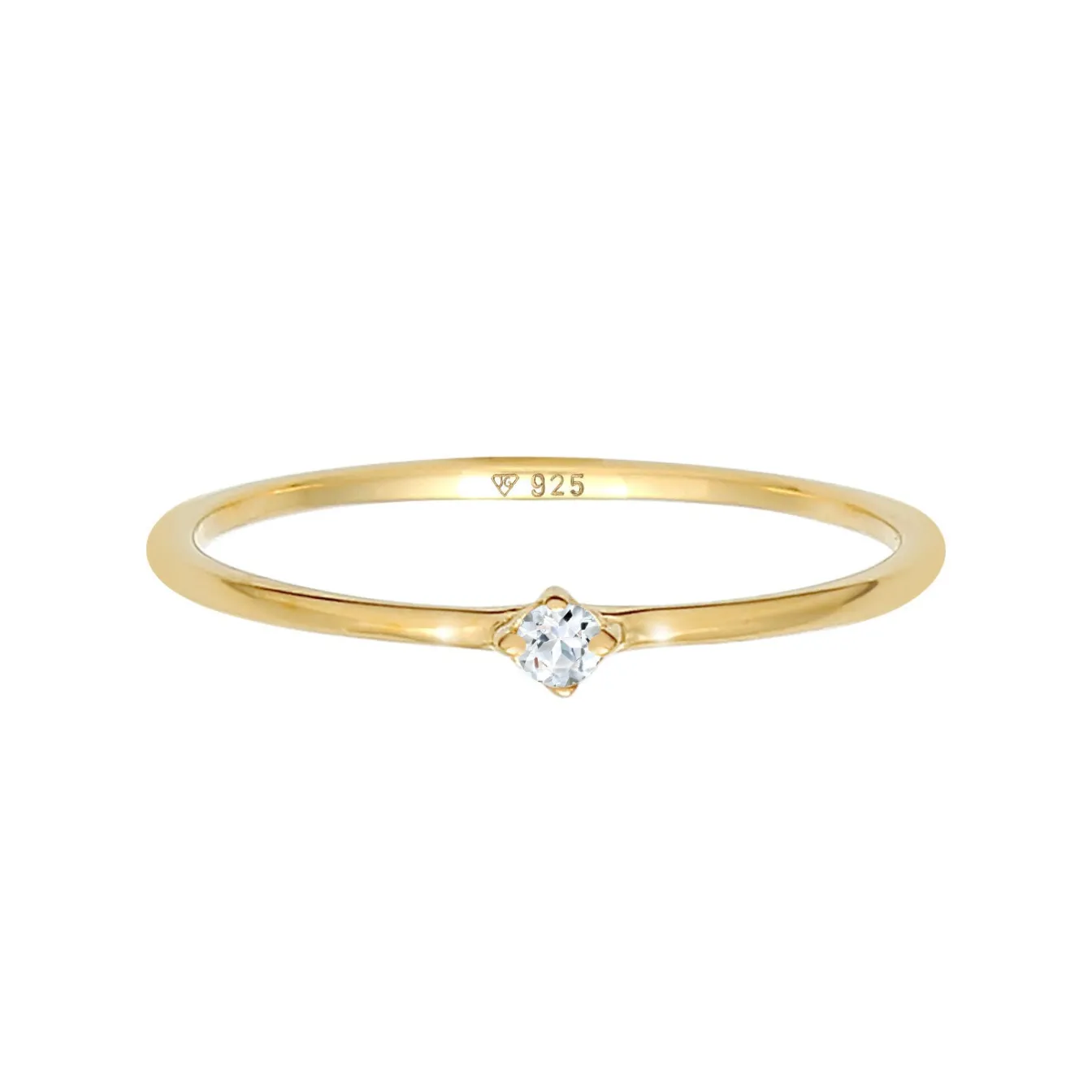 Elli "Verlobungsring | Topas ( Weiß )< Roségold|Ringe