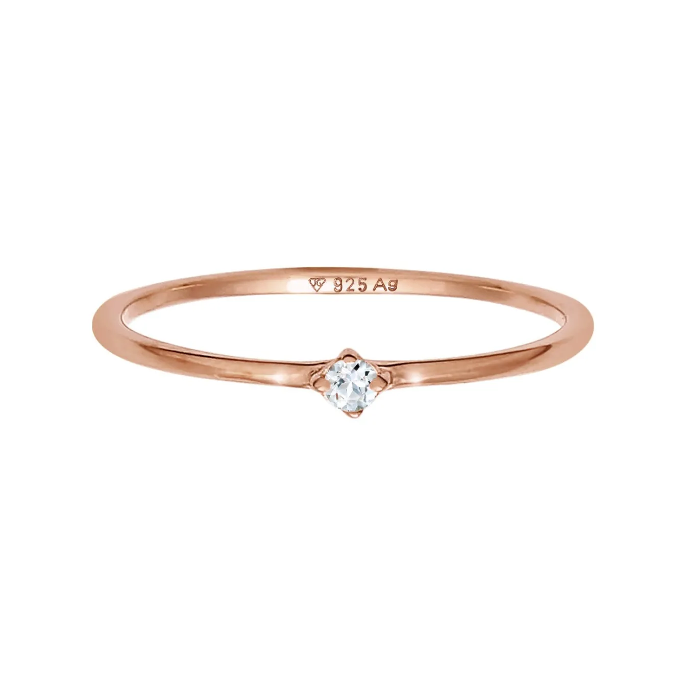 Elli "Verlobungsring | Topas ( Weiß )< Roségold|Ringe