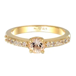 Elli "Verlobungsring | Topas, Morganit (Weiß)< Ringe|Vergoldet