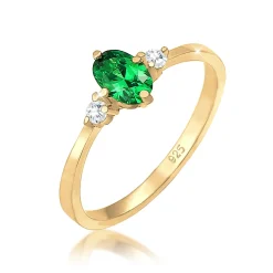 Elli "Verlobungsring | Zirkonia ( Grün )< Ringe|Vergoldet