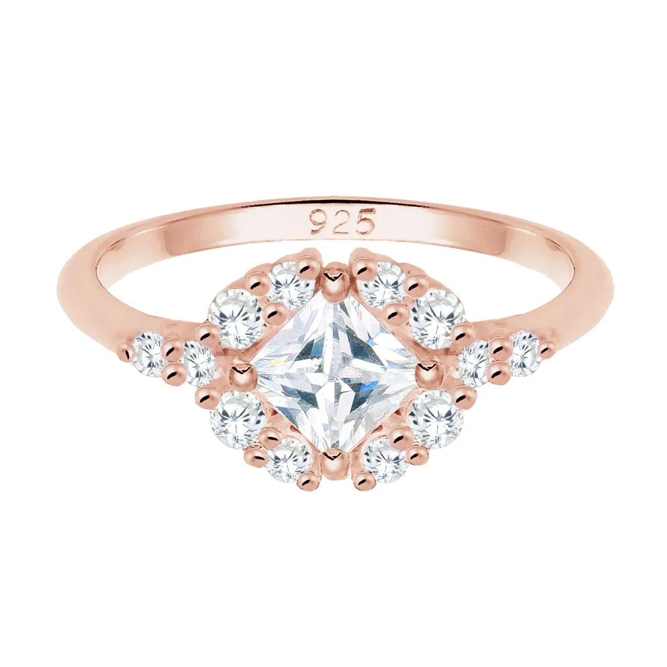 Elli "Verlobungsring | Zirkonia ( Weiß )< Roségold|Ringe