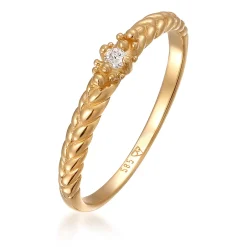Elli "Verlobungsring Geflochten | Diamant (Weiß, 0.006 ct)< Symbol-schmuck|Ringe