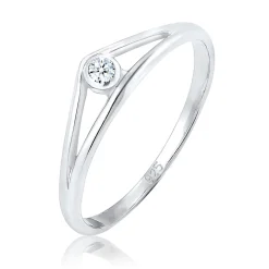 Elli "Verlobungsring Geo | Diamant ( Weiß, 0,03 ct )< Ringe|Silber
