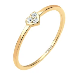 Elli "Verlobungsring Herz | Diamant ( Weiß, 0,045 ct )< Symbol-schmuck|Herz-schmuck