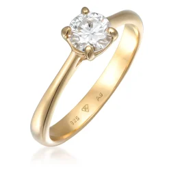 Elli "Verlobungsring Klassisch | Moissanite (Weiß)< Vergoldet|Ringe