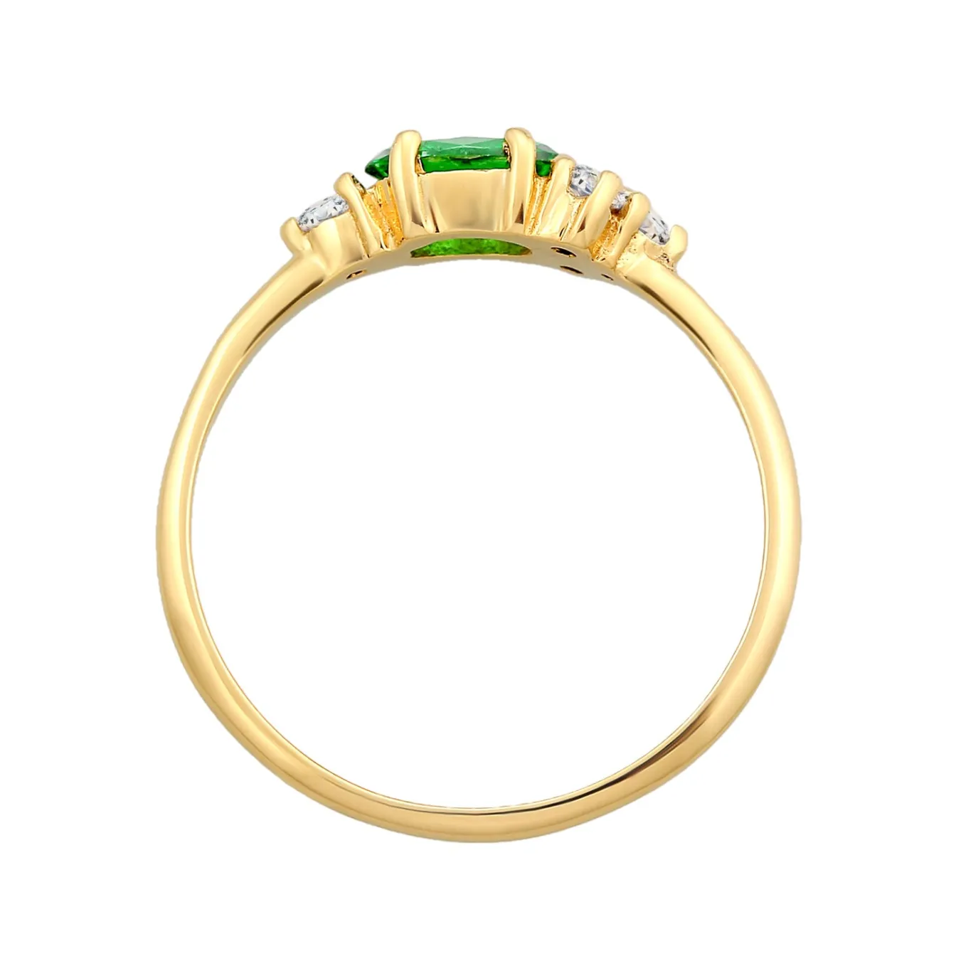 Elli "Verlobungsring Oval | Zirkonia (Grün)< Ringe|Silber