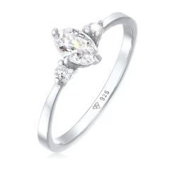 Elli "Verlobungsring Oval | Zirkonia (Weiß)< Silber|Ringe