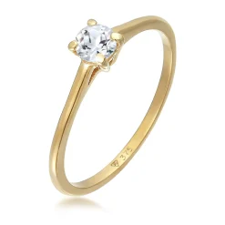 Elli "Verlobungsring Solitär | Topas (weiß)< Ringe|Echtgold