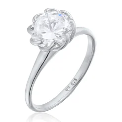 Elli "Verlobungsring Solitär | Zirkonia (Weiß)< Ringe|Silber