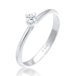 Elli "Verlobungsring Solitär Klassisch | Diamant (0.11 ct.)< Vergoldet|Letzte Chance