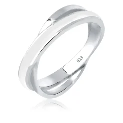 Elli "Wickelring | Emaille (Weiß)< Ringe|Silber