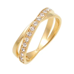 Elli "Wickelring | Kristall ( Weiß )< Roségold|Ringe
