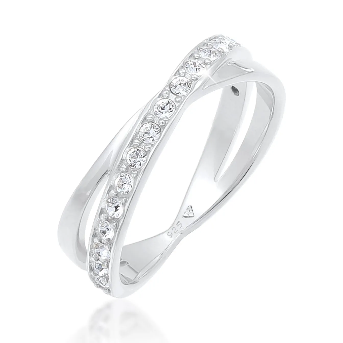 Elli "Wickelring | Kristall ( Weiß )< Roségold|Ringe