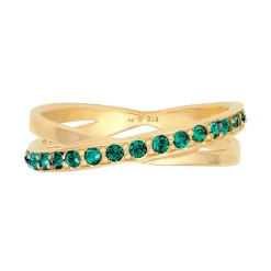 Elli "Wickelring Elegant | Kristalle (Grün)< Ringe|Vergoldet