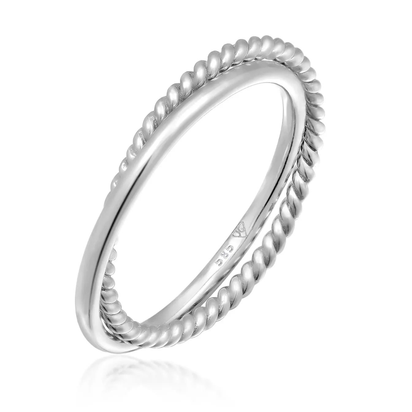 Elli "Wickelring Fein Gedreht< Weissgold|Ringe