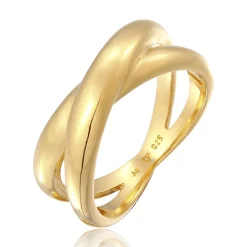 Elli "Wickelring Kreuz< Ringe|Vergoldet