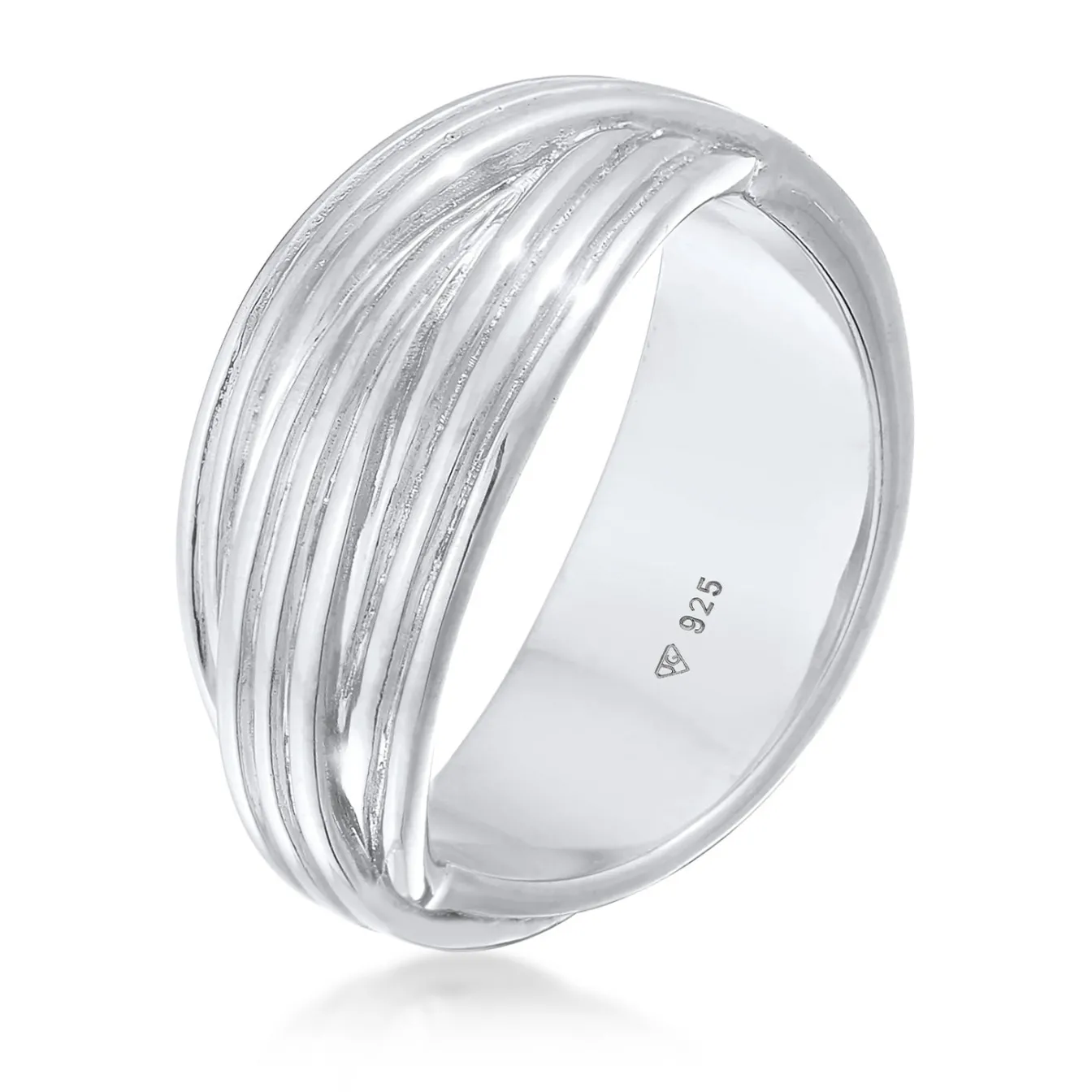 Elli "Wickelring Rillen< Ringe|Silber