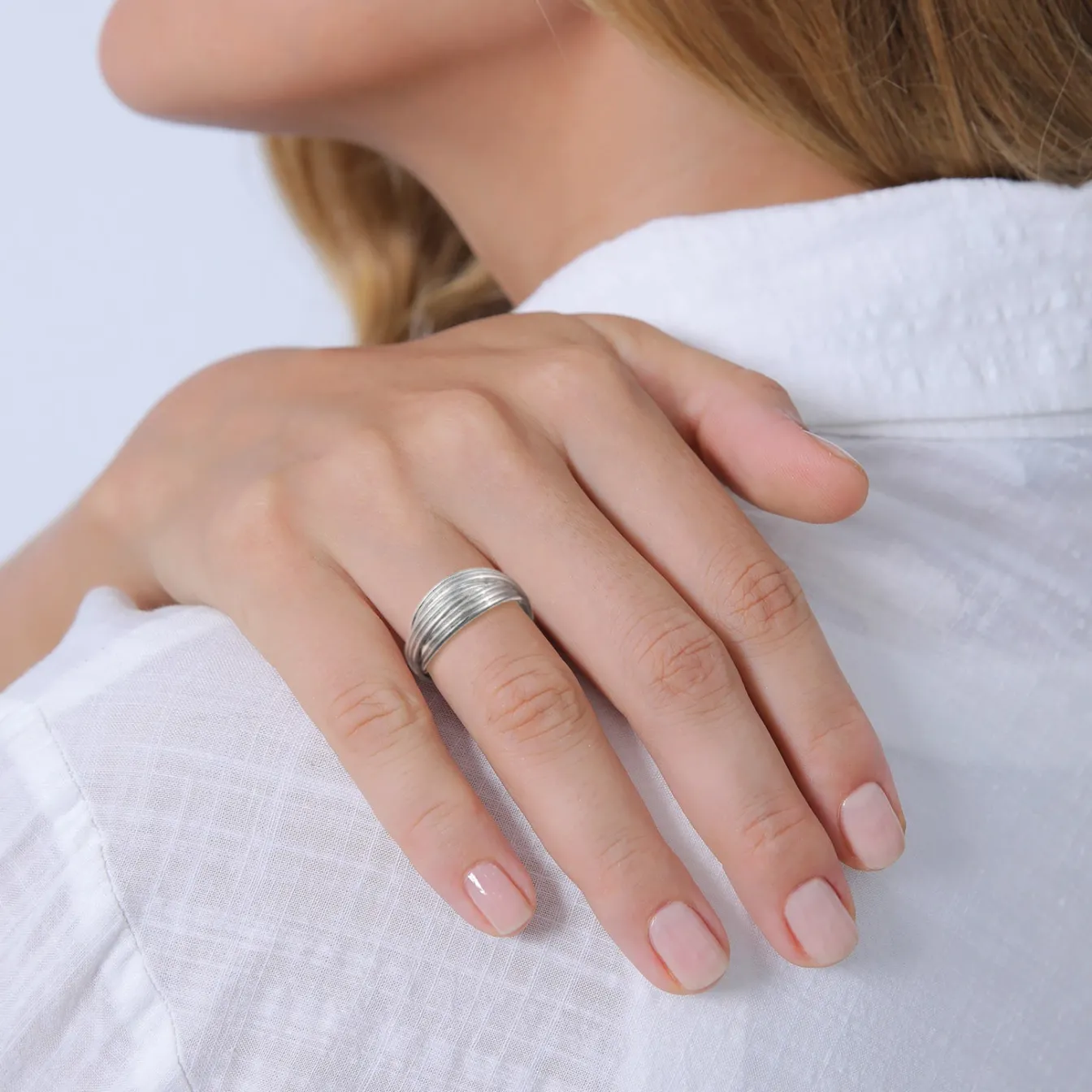 Elli "Wickelring Rillen< Ringe|Silber