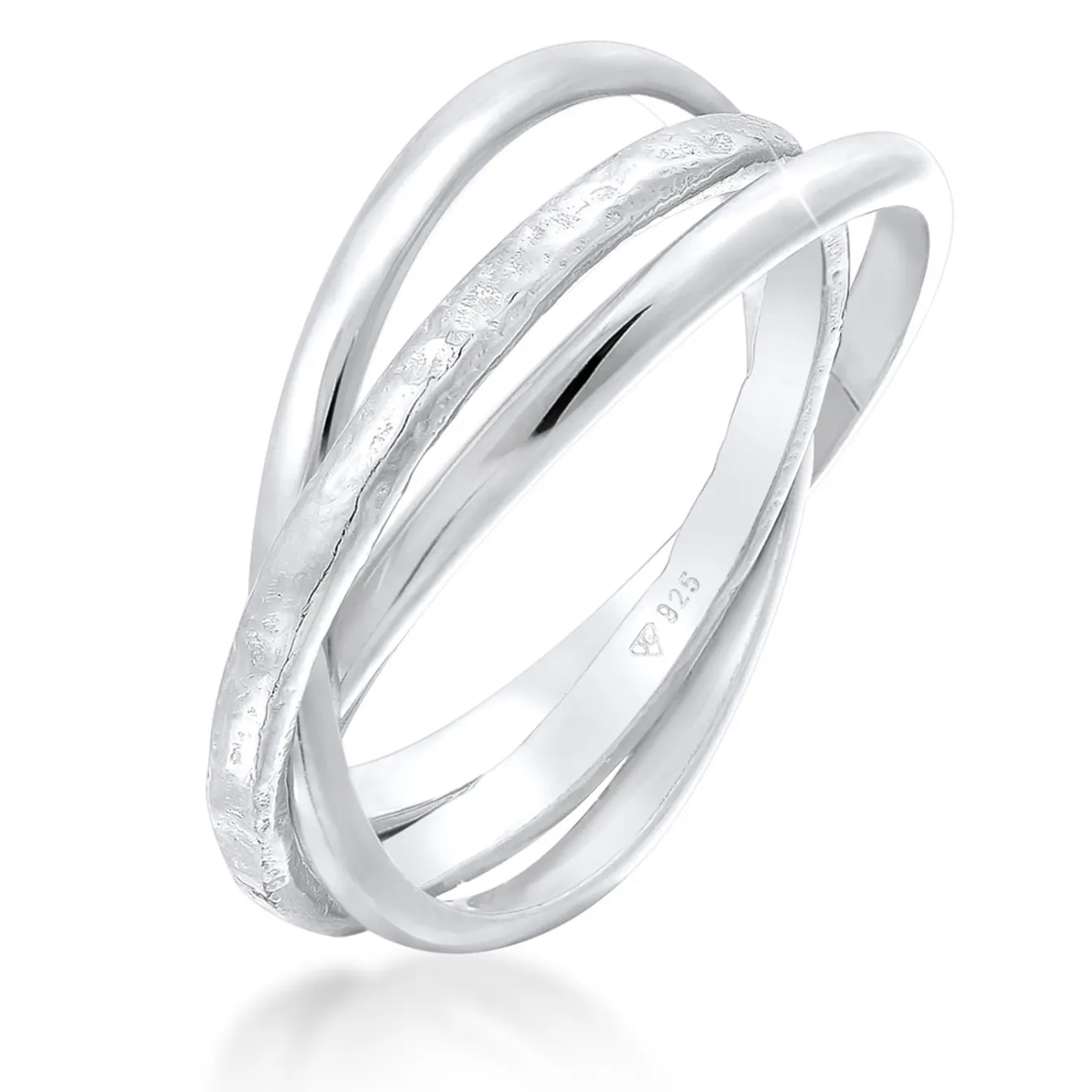 Elli "Wickelring Strukturiert< Ringe|Silber