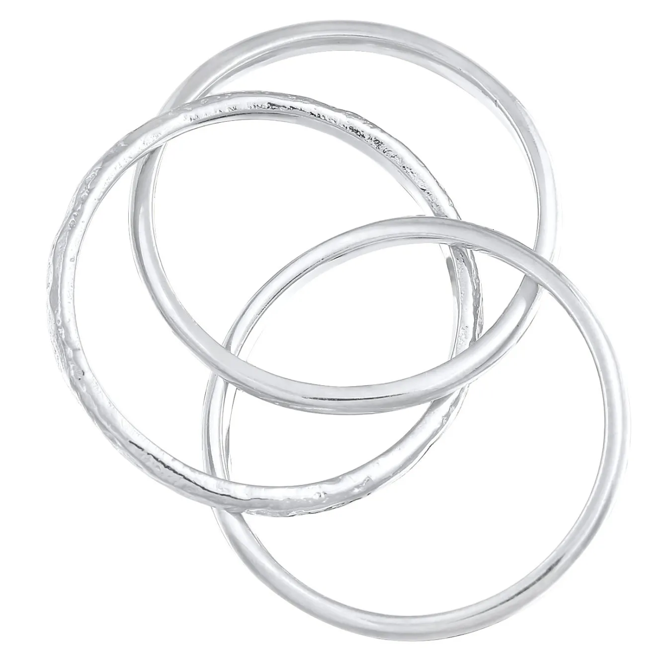Elli "Wickelring Strukturiert< Ringe|Silber