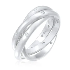 Elli "Wickelring Trio | Zirkonia (Weiß)< Ringe|Vergoldet