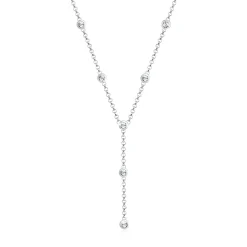 Elli "Y-Halskette | Kristall (Weiß)< Roségold|Hochzeit