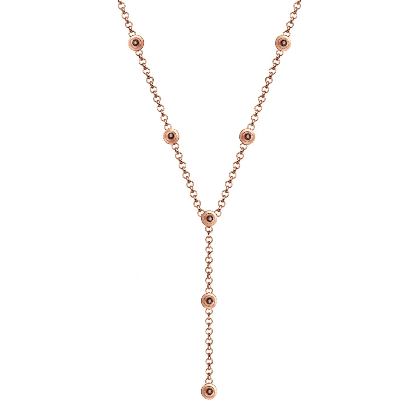 Elli "Y-Halskette | Kristall (Weiß)< Roségold|Hochzeit