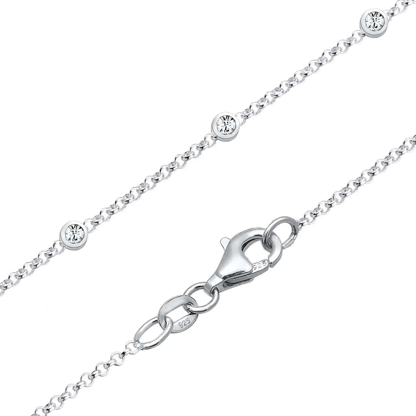 Elli "Y-Halskette | Kristall (Weiß)< Roségold|Hochzeit
