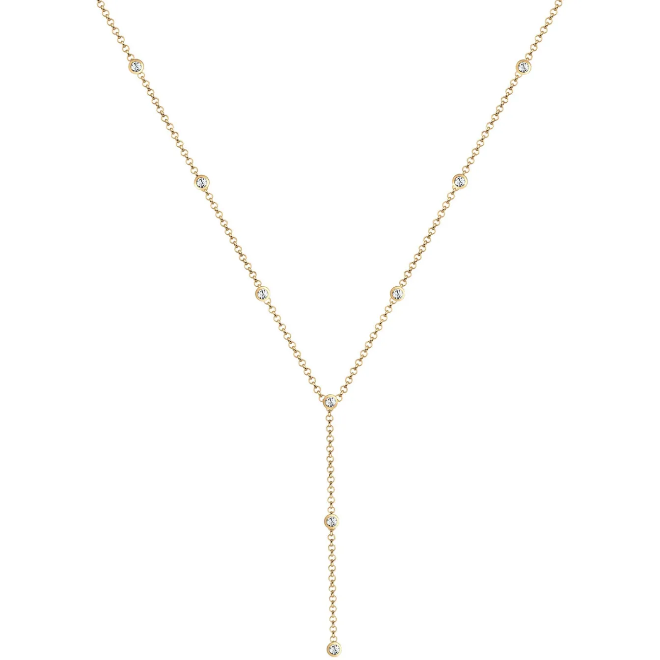 Elli "Y-Halskette | Kristall (Weiß)< Roségold|Hochzeit